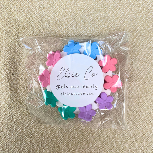 Mini Flowers - 10 pcs (pink, purple, aqua green, blue