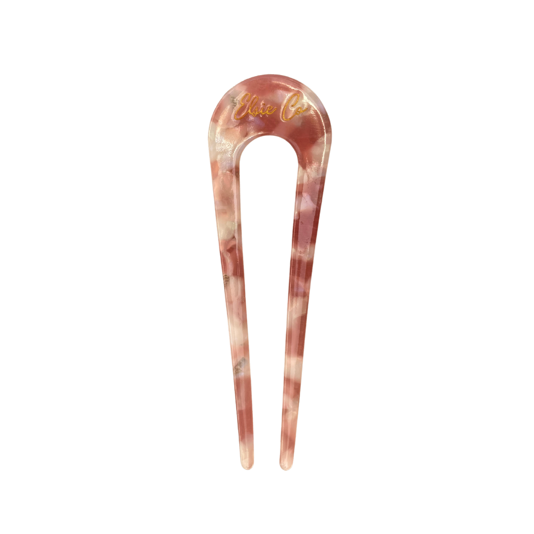 U-Pin - Pink and White Marble