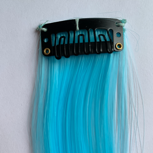 Clip in blue hair extensions