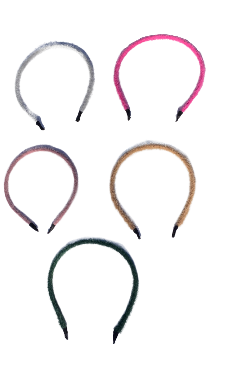 Multi-coloured fluffy headbands