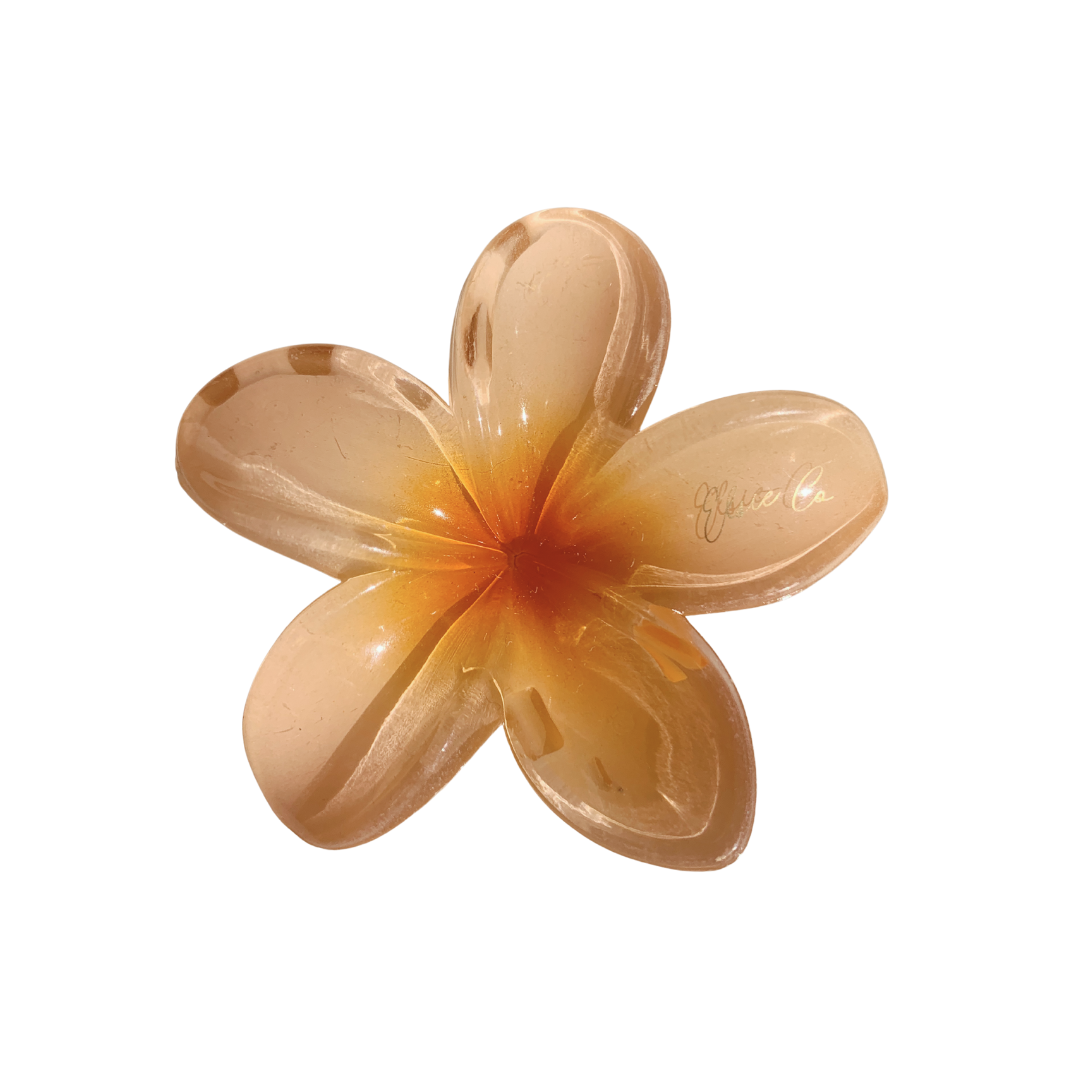 Orange Flower Claw Clip