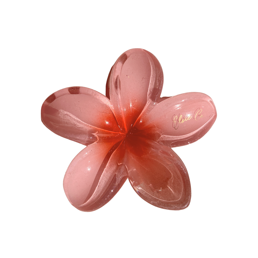 Pink Flower Claw Clip