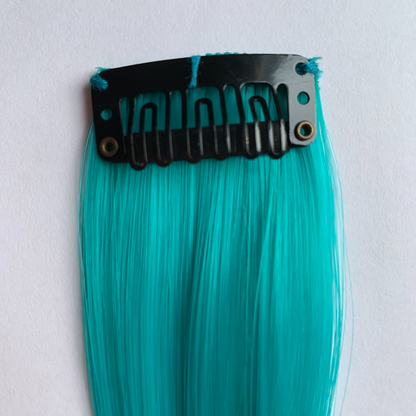 Clip in turquoise hair extensions