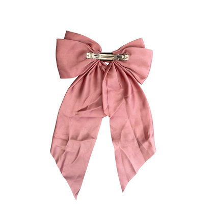 Large Pale Pink Satin Hair Bow