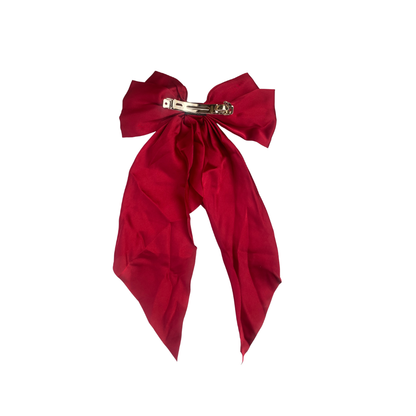 Large Red Satin Hair Bow