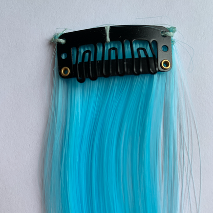 Clip in blue hair extensions