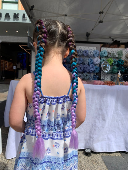 Jumbo Hair Braid (BRTHB001 - Dark Purple, Teal and Lilac)