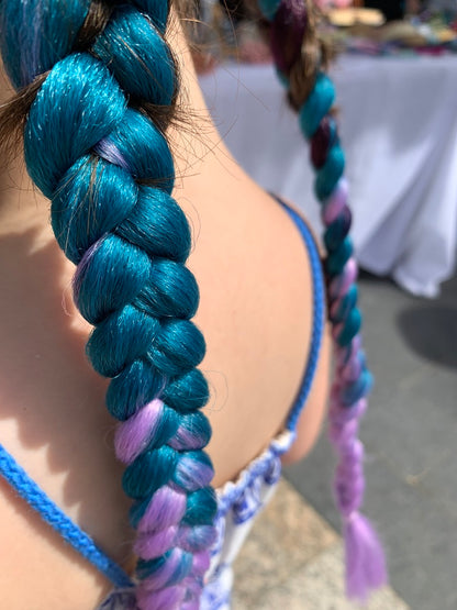 Jumbo Hair Braid (BRTHB001 - Dark Purple, Teal and Lilac)