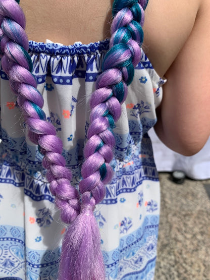 Jumbo Hair Braid (BRTHB001 - Dark Purple, Teal and Lilac)