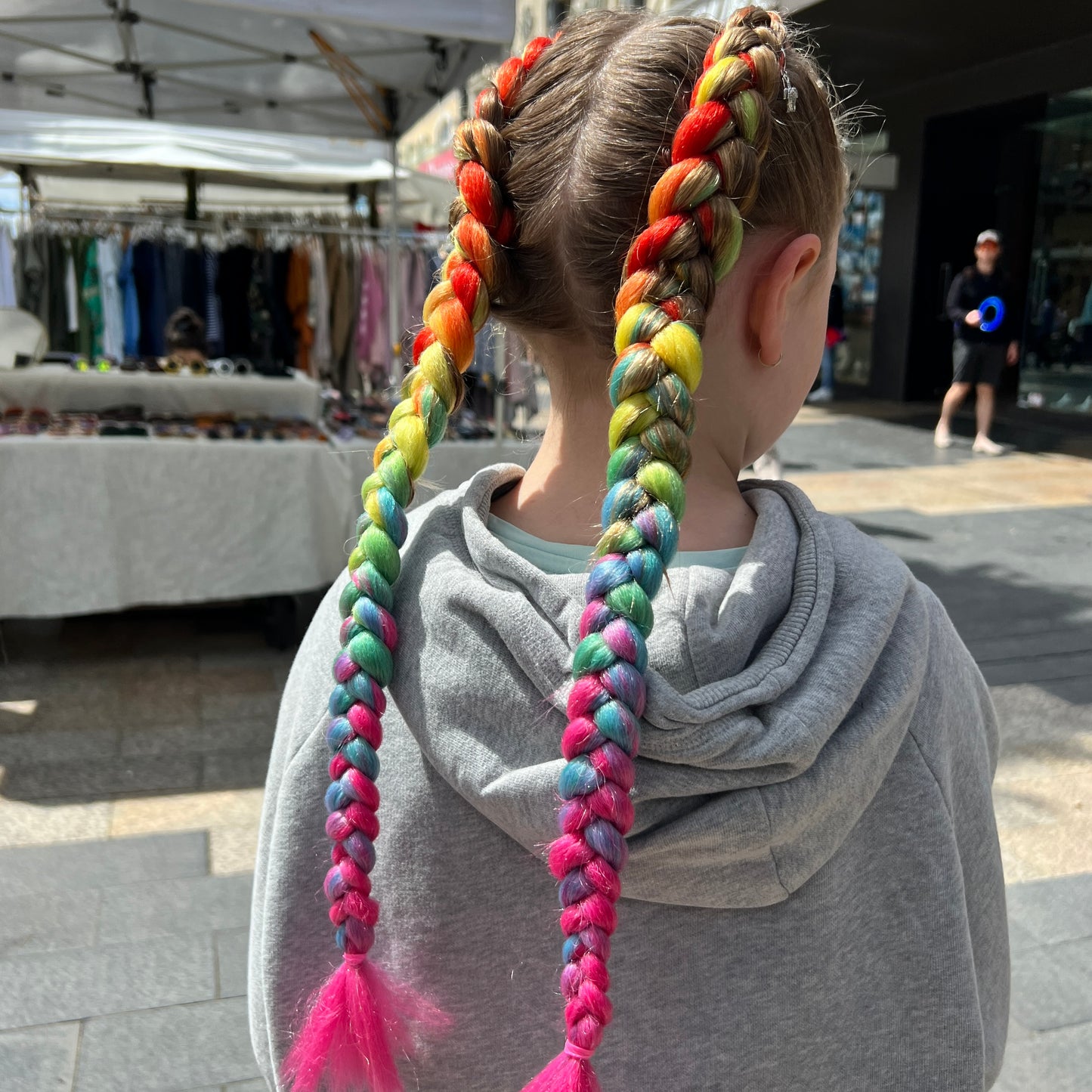 Jumbo Hair Braid (BRRBW004 - Pink Rainbow)