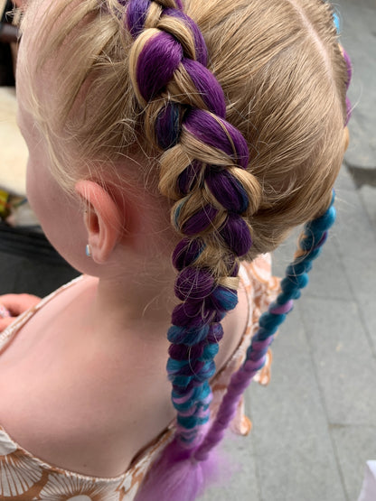 Jumbo Hair Braid (BRTHB001 - Dark Purple, Teal and Lilac)