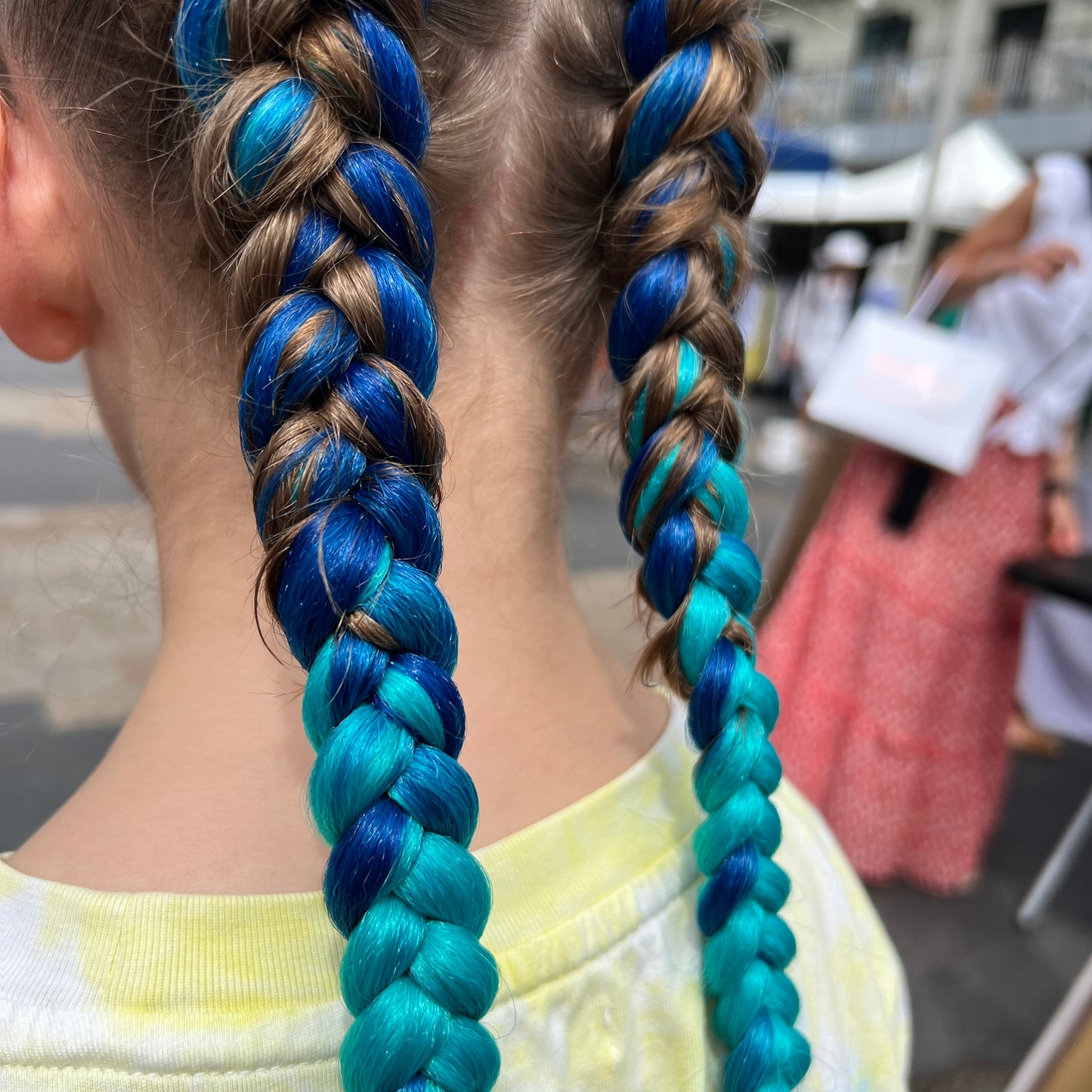 Jumbo Hair Braid (BRTWB004 - Navy and Sea Green)