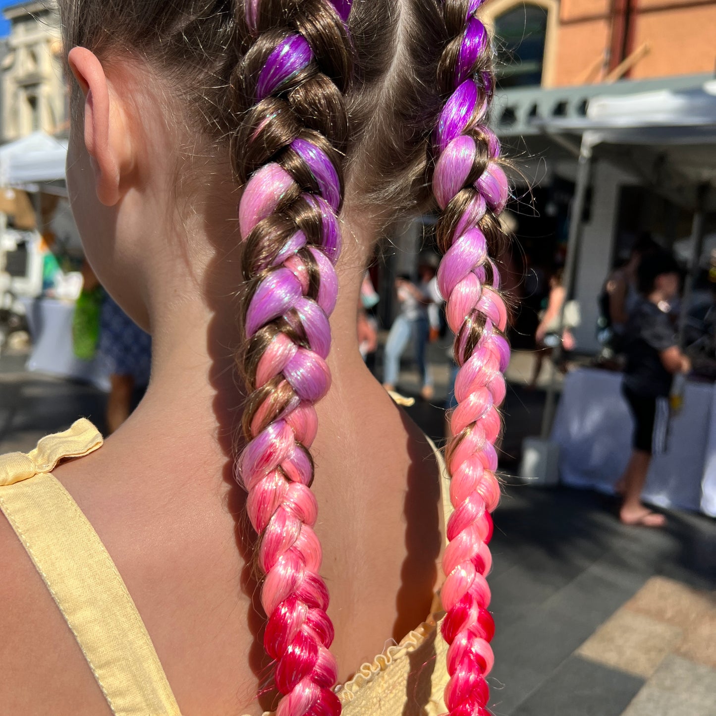 Jumbo Hair Braid (BRFTB004- Purple, Lilac, Pale Pink & Pink with Tinsel)