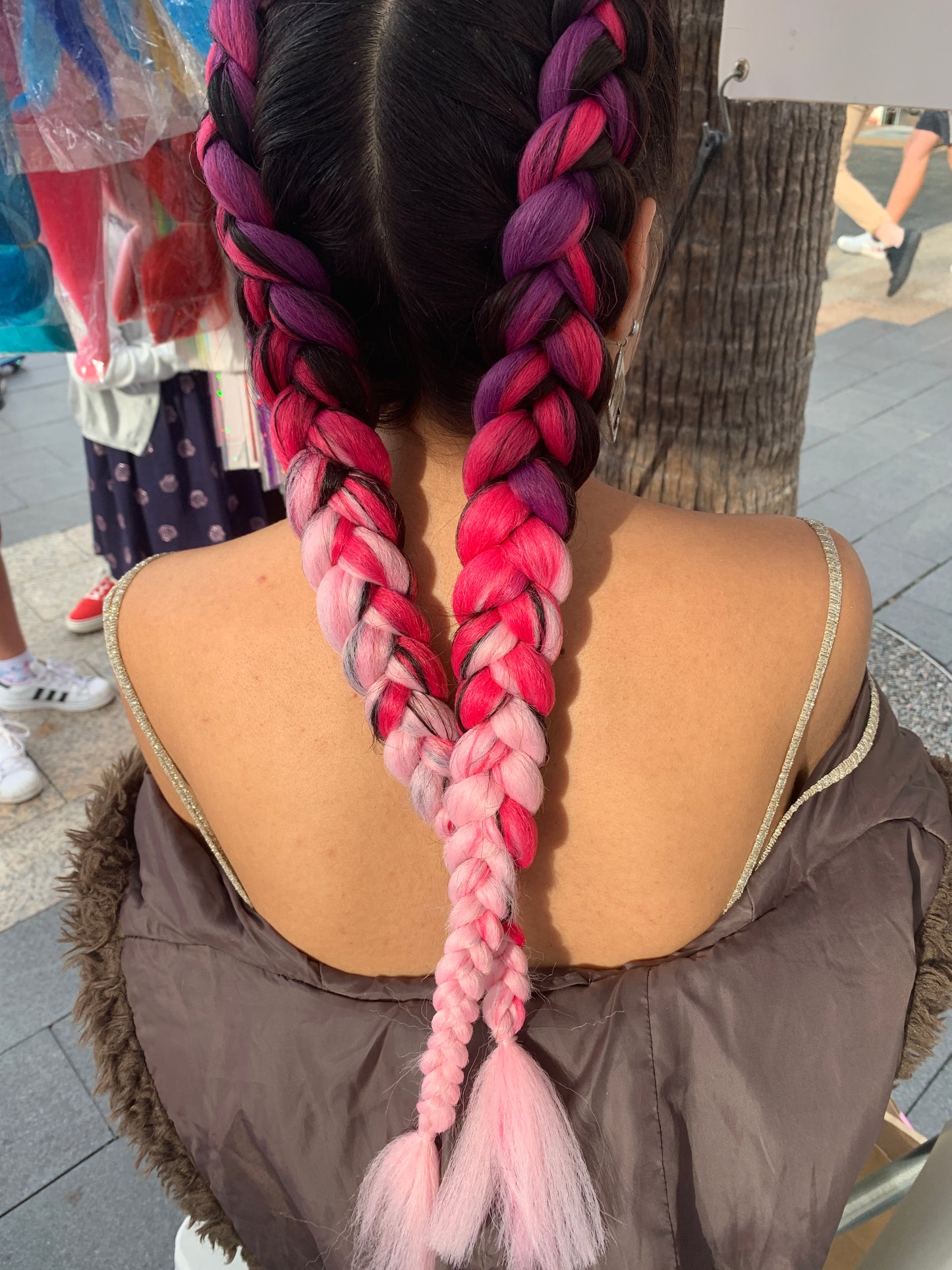 Jumbo Hair Braid (BRTHB002 - Purple, Hot Pink and Pink)