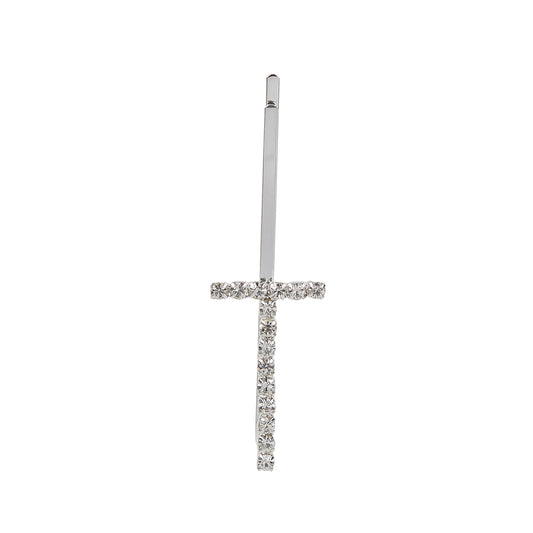 Letter T Bobby Pin - Silver