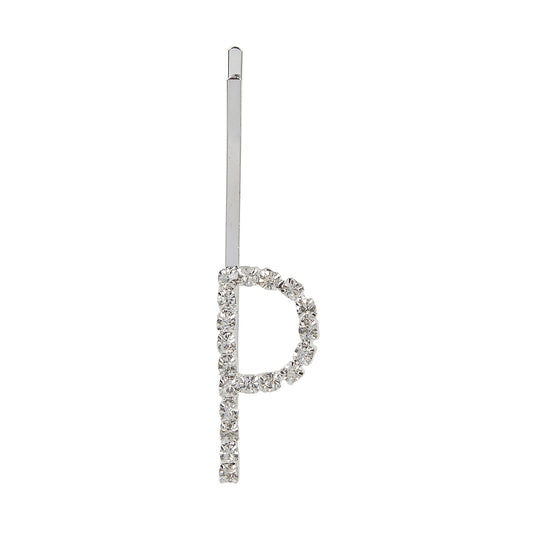 Letter P Bobby Pin - Silver