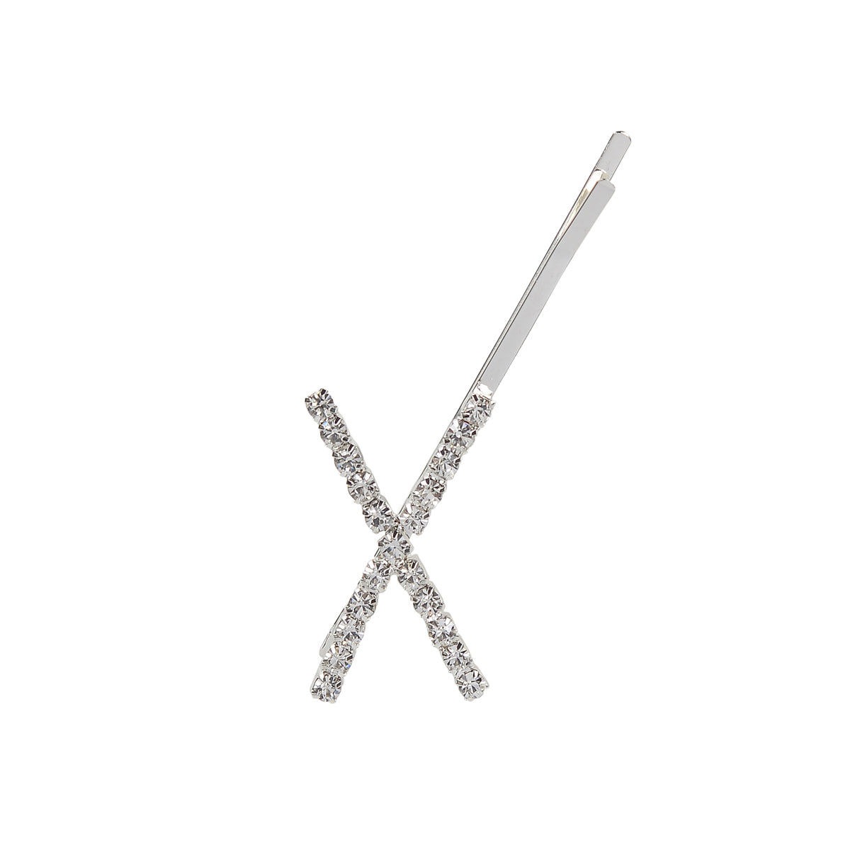 Letter X Bobby Pin - Silver