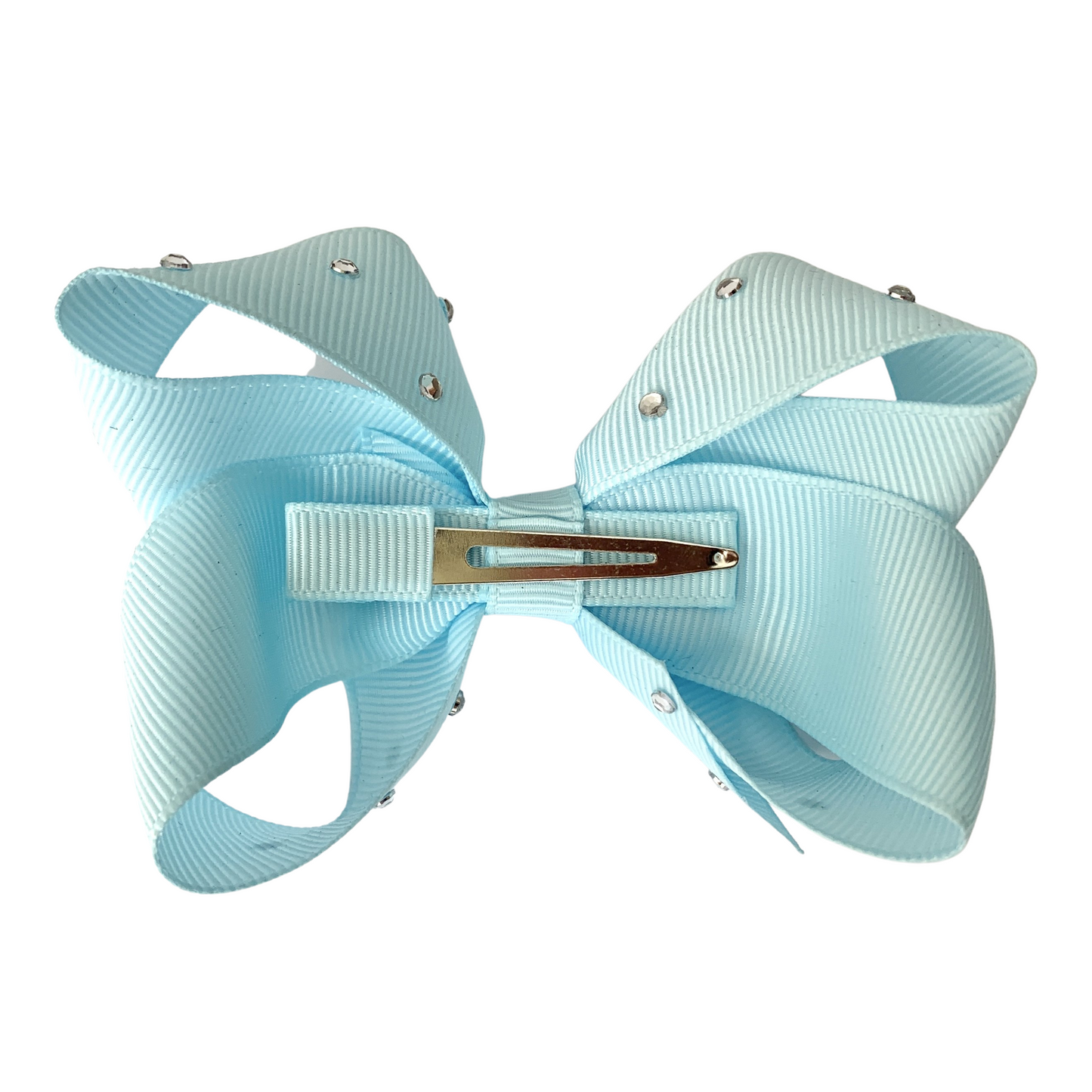 Blue - Light Blue Diamante Bow 25mm ribbon width