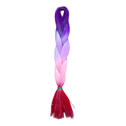 Jumbo Hair Braid (BRFTB004- Purple, Lilac, Pale Pink & Pink with Tinsel)