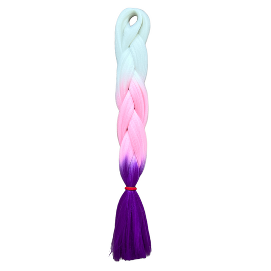 Jumbo Hair Braid (BRTHB008 - White, Pink & Purple)