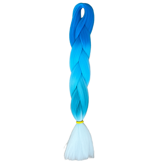 Jumbo Hair Braid (BRFCB001) - Blue, Light Blue, Light Spearmint & White