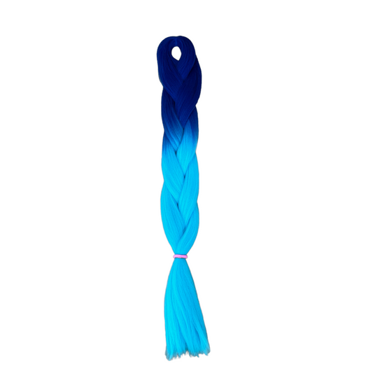 Jumbo Hair Braid (BRTWB001 - Navy/Royal Blue and Light Blue)