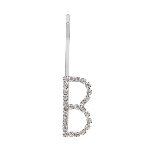 Letter B Bobby Pin - Silver