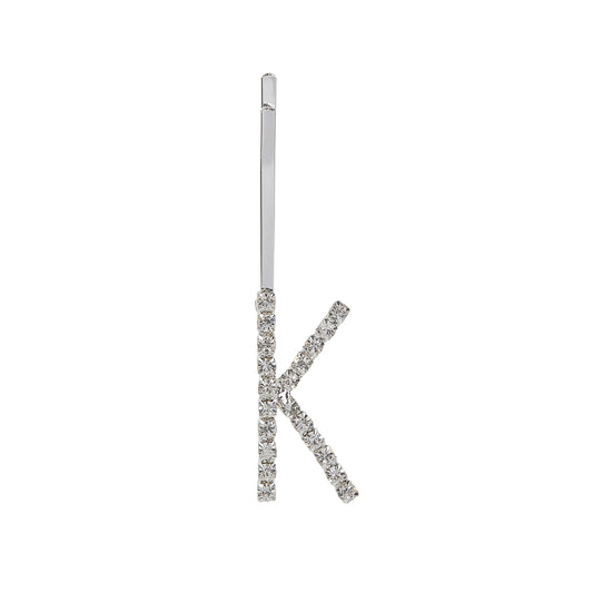 Letter K Bobby Pin - Silver