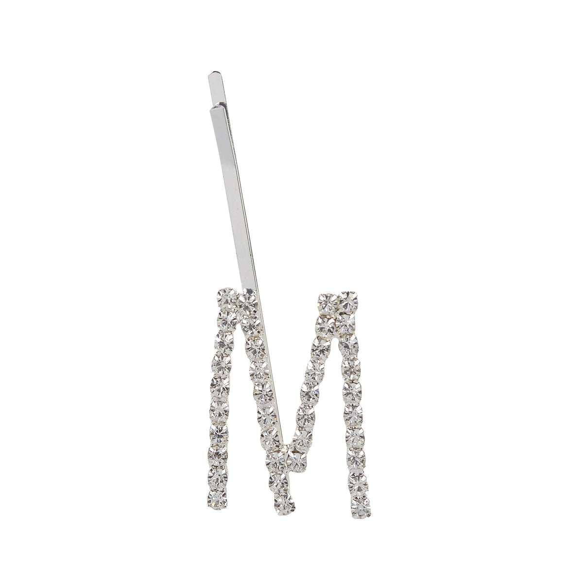 Letter M Bobby Pin - Silver