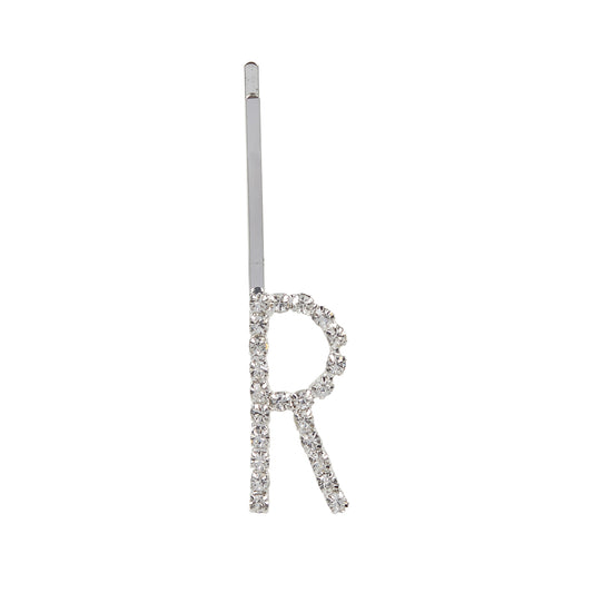 Letter R Bobby Pin - Silver