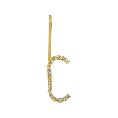 Initial C - gold toned bobby pin.