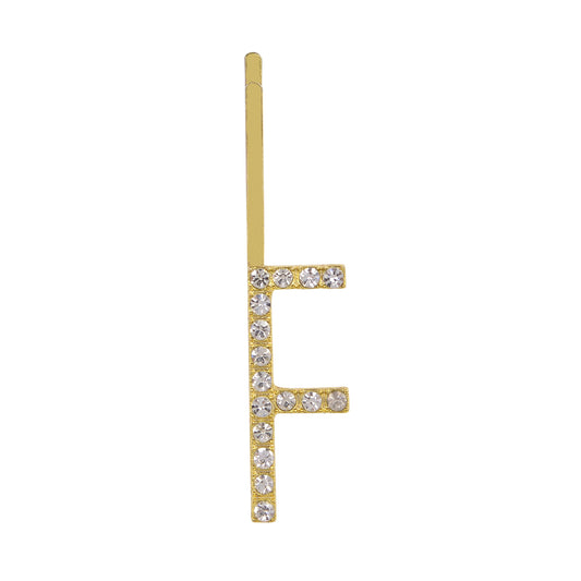 Letter F Bobby Pin - Gold