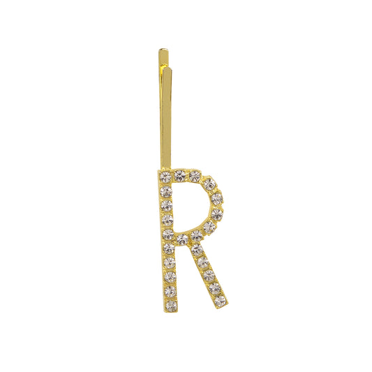 Letter R Bobby Pin - Gold