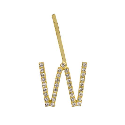 Letter W Bobby Pin - Gold