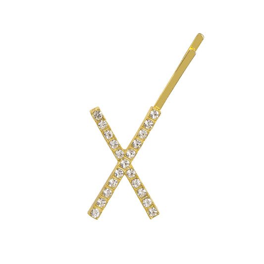 Letter X Bobby Pin - Gold