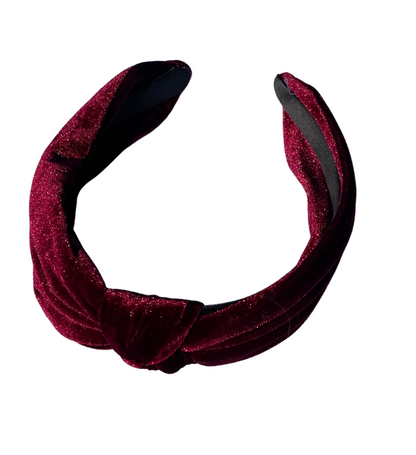 Berry Red velvet twist headband