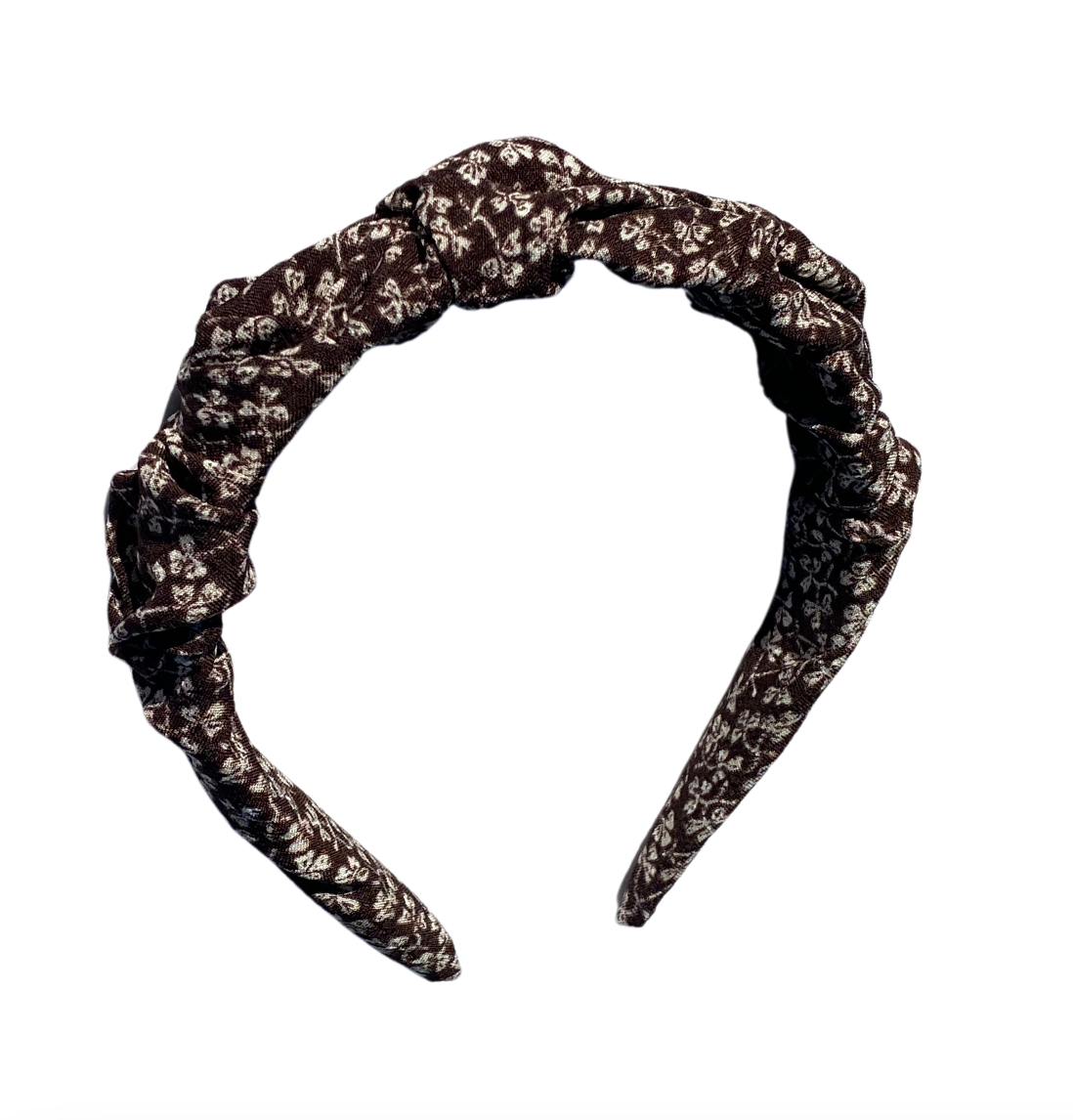 Brown white floral headband