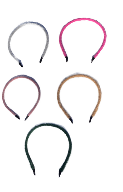 Multi-coloured fluffy headbands