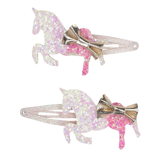 Pink Ombre Unicorn Hair Clip - 2pcs