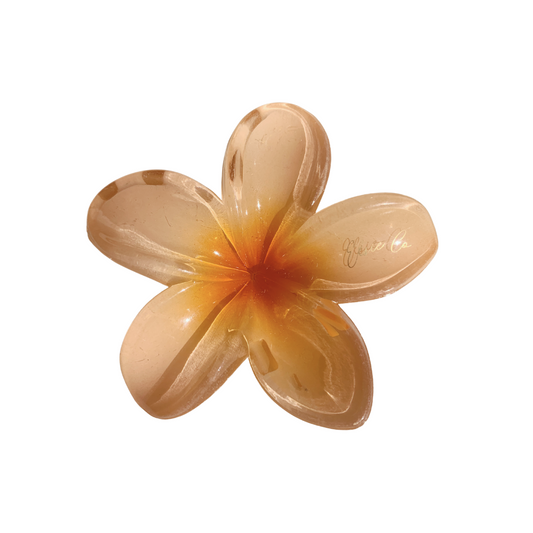 Orange Flower Claw Clip