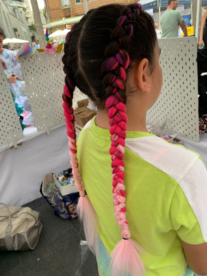 Jumbo Hair Braid (BRTHB002 - Purple, Hot Pink and Pink)